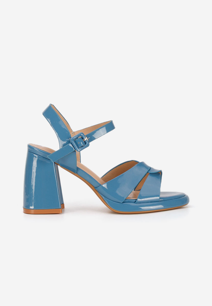 Sandali con tacco largo Lorenda blu