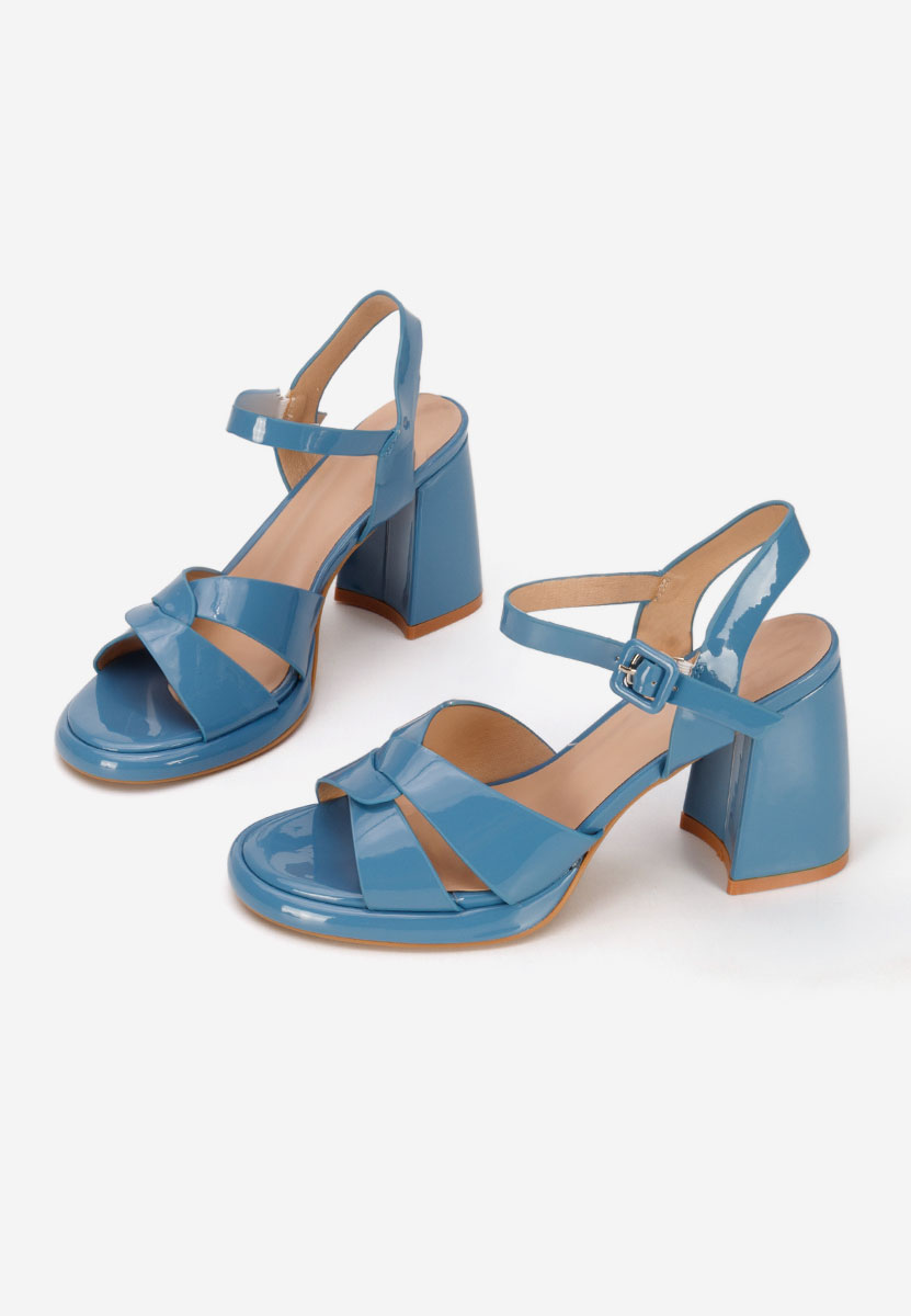 Sandali con tacco largo Lorenda blu
