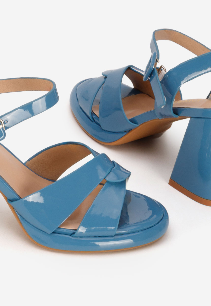 Sandali con tacco largo Lorenda blu