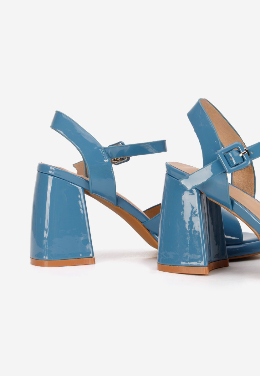 Sandali con tacco largo Lorenda blu
