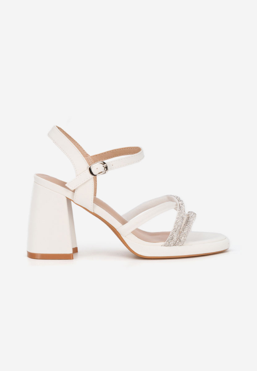 Sandali con tacco largo Castelia bianchi