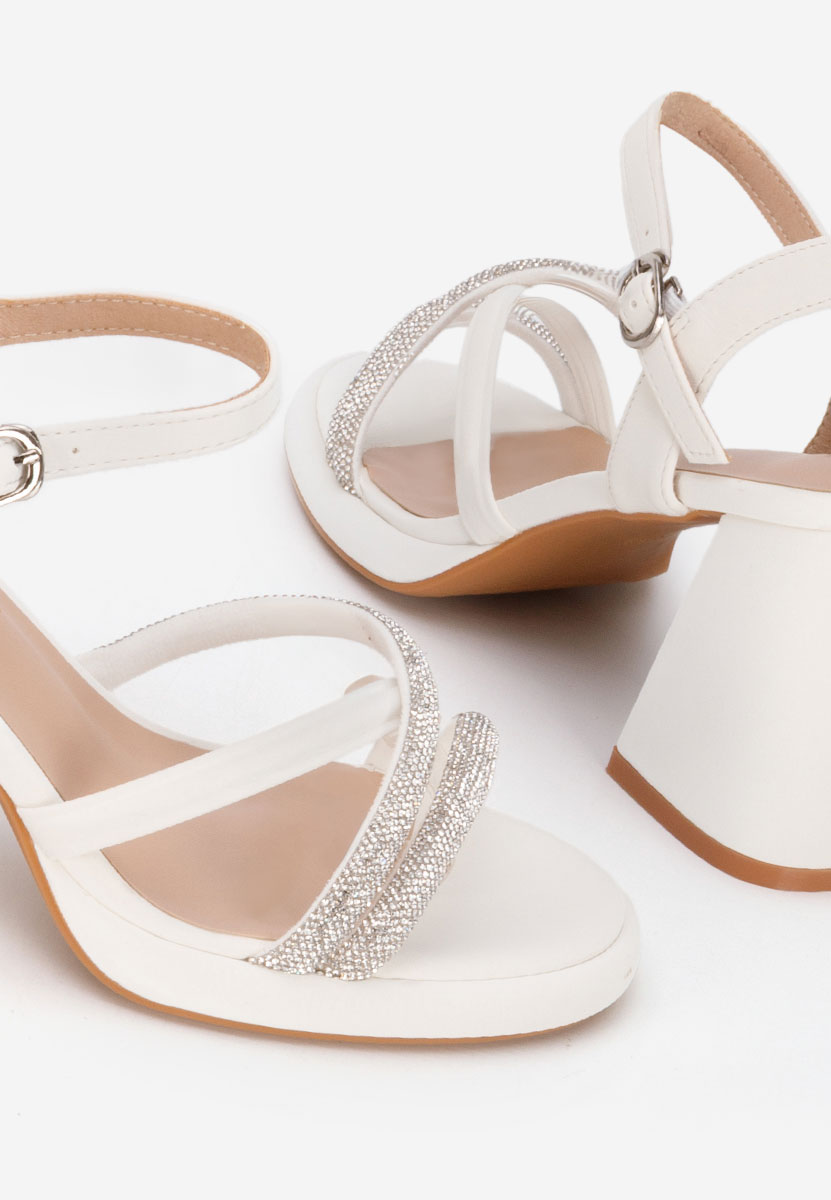 Sandali con tacco largo Castelia bianchi