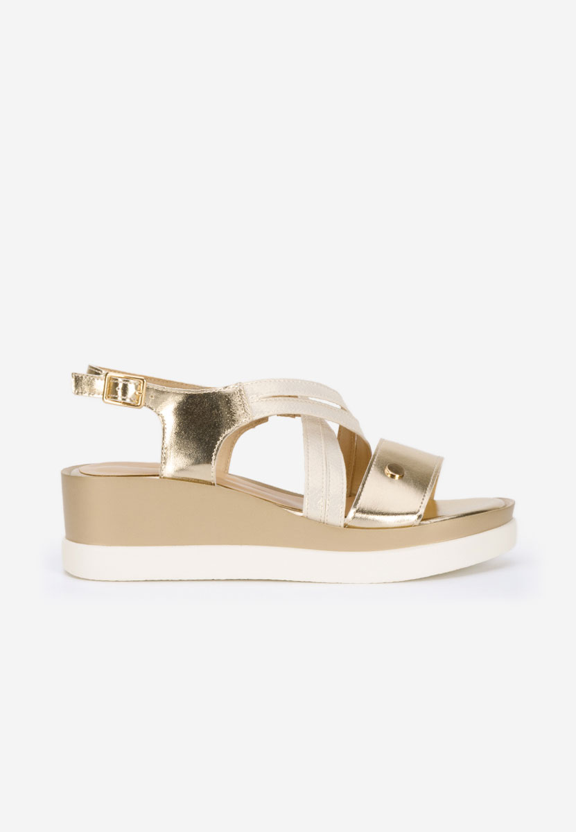 Sandali con zeppa Isuca oro