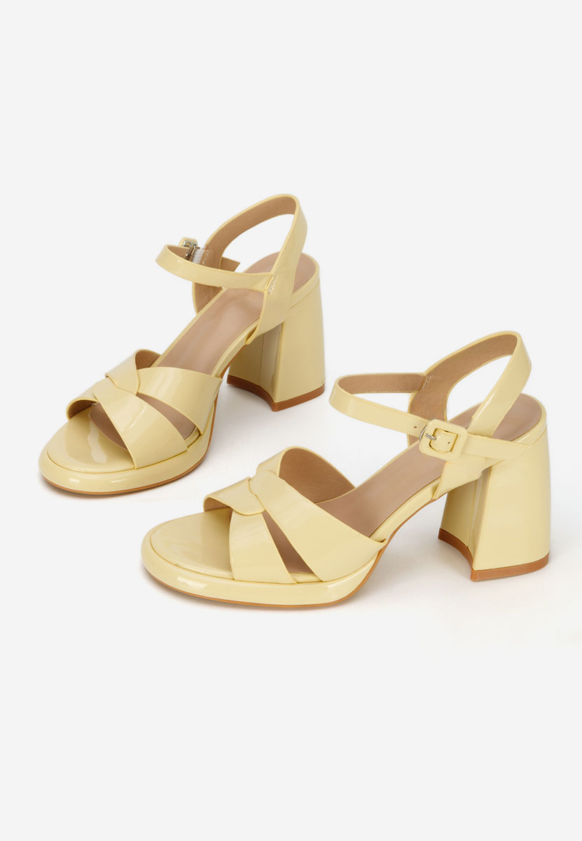 Sandali con tacco largo Lorenda gialle