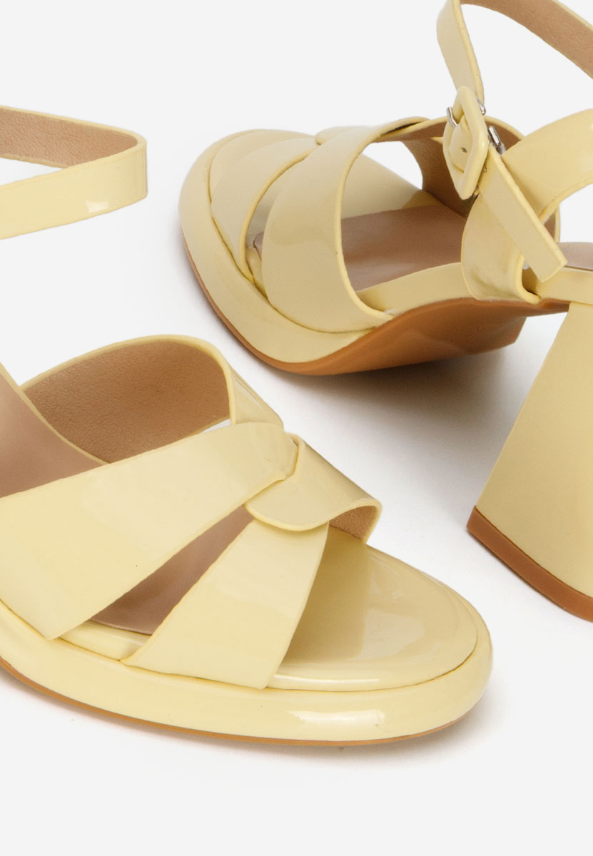 Sandali con tacco largo Lorenda gialle