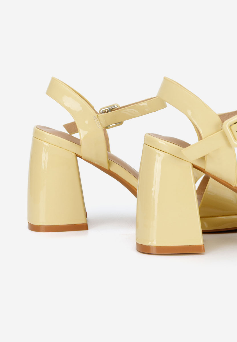 Sandali con tacco largo Lorenda gialle
