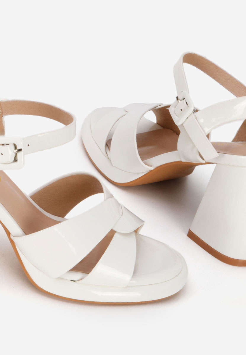 Sandali con tacco largo Lorenda bianchi