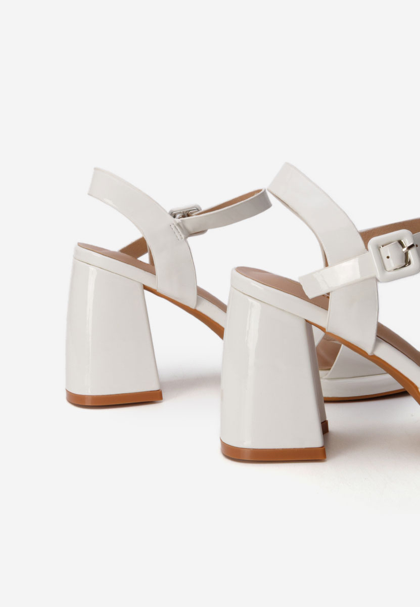 Sandali con tacco largo Lorenda bianchi