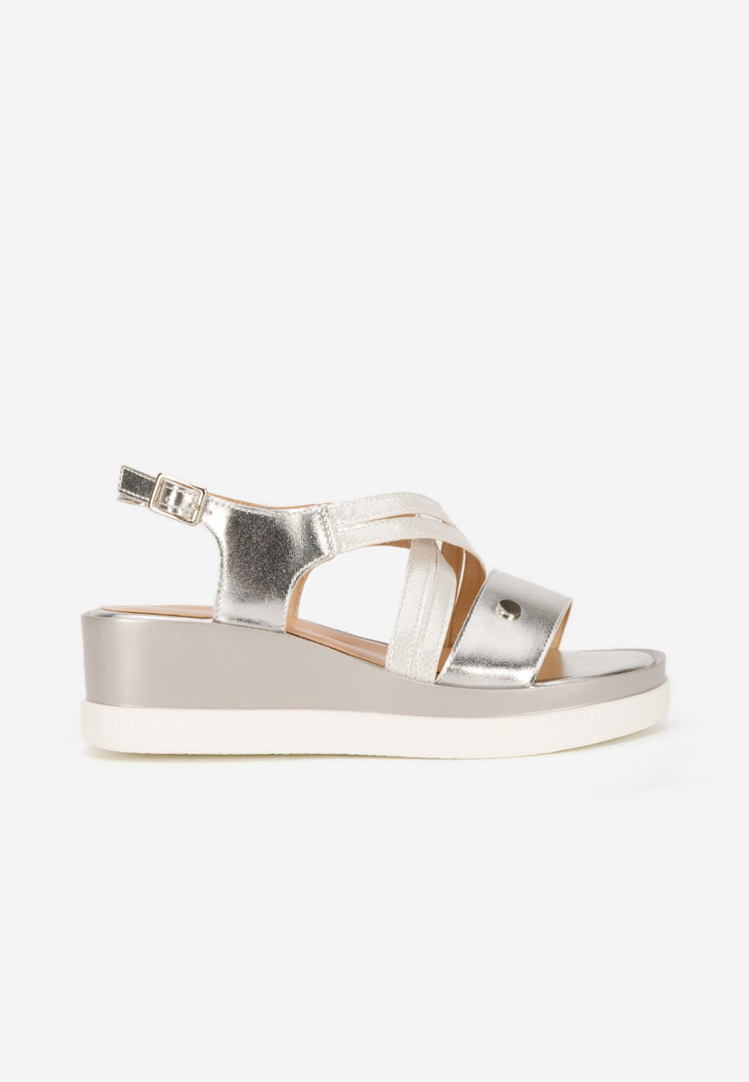 Sandali con zeppa Isuca argento