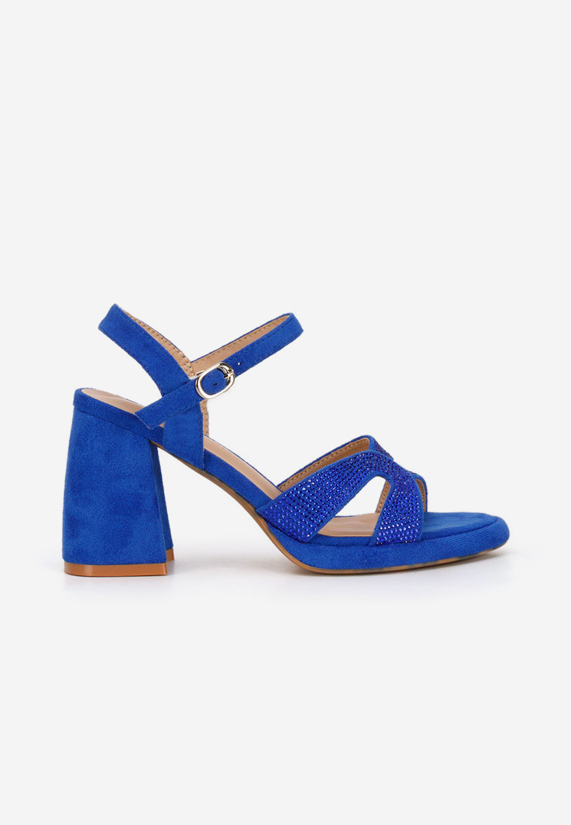 Sandali con tacco largo Madrigal blu scuro
