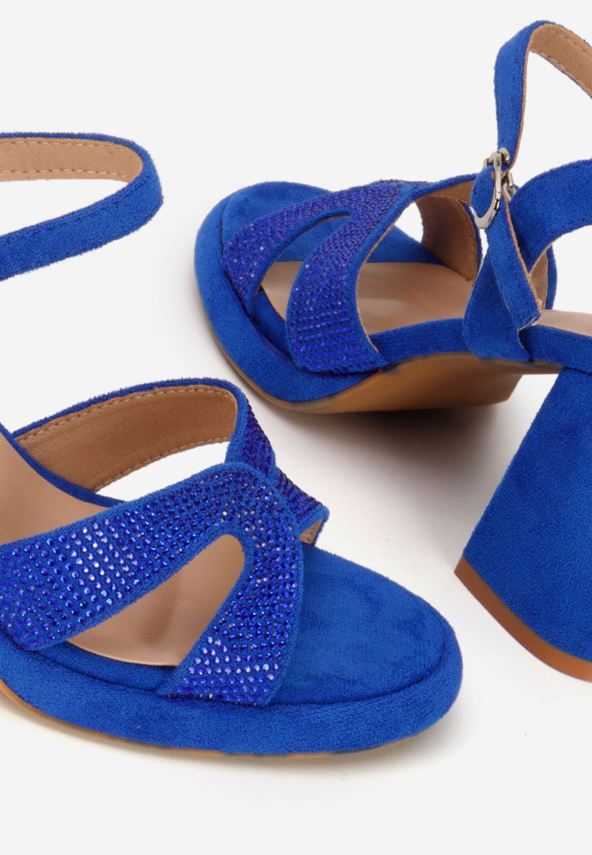 Sandali con tacco largo Madrigal blu scuro