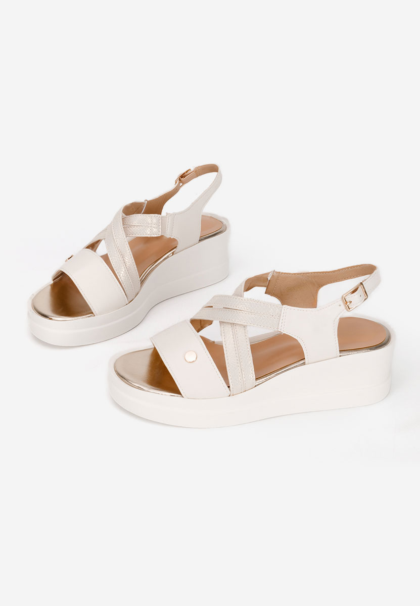 Sandali con zeppa Isuca bianchi