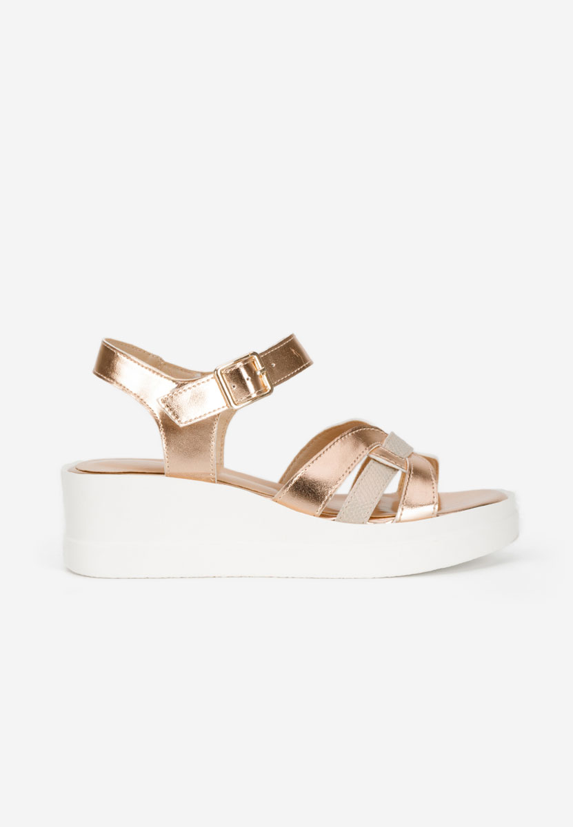 Sandali con zeppa Barkita champagne