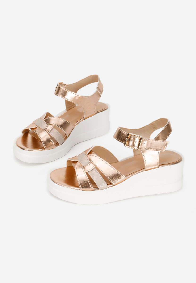 Sandali con zeppa Barkita champagne
