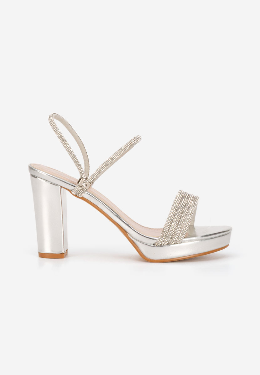 Sandali con tacco largo Charleen argento