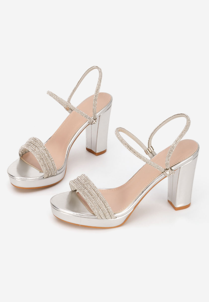 Sandali con tacco largo Charleen argento