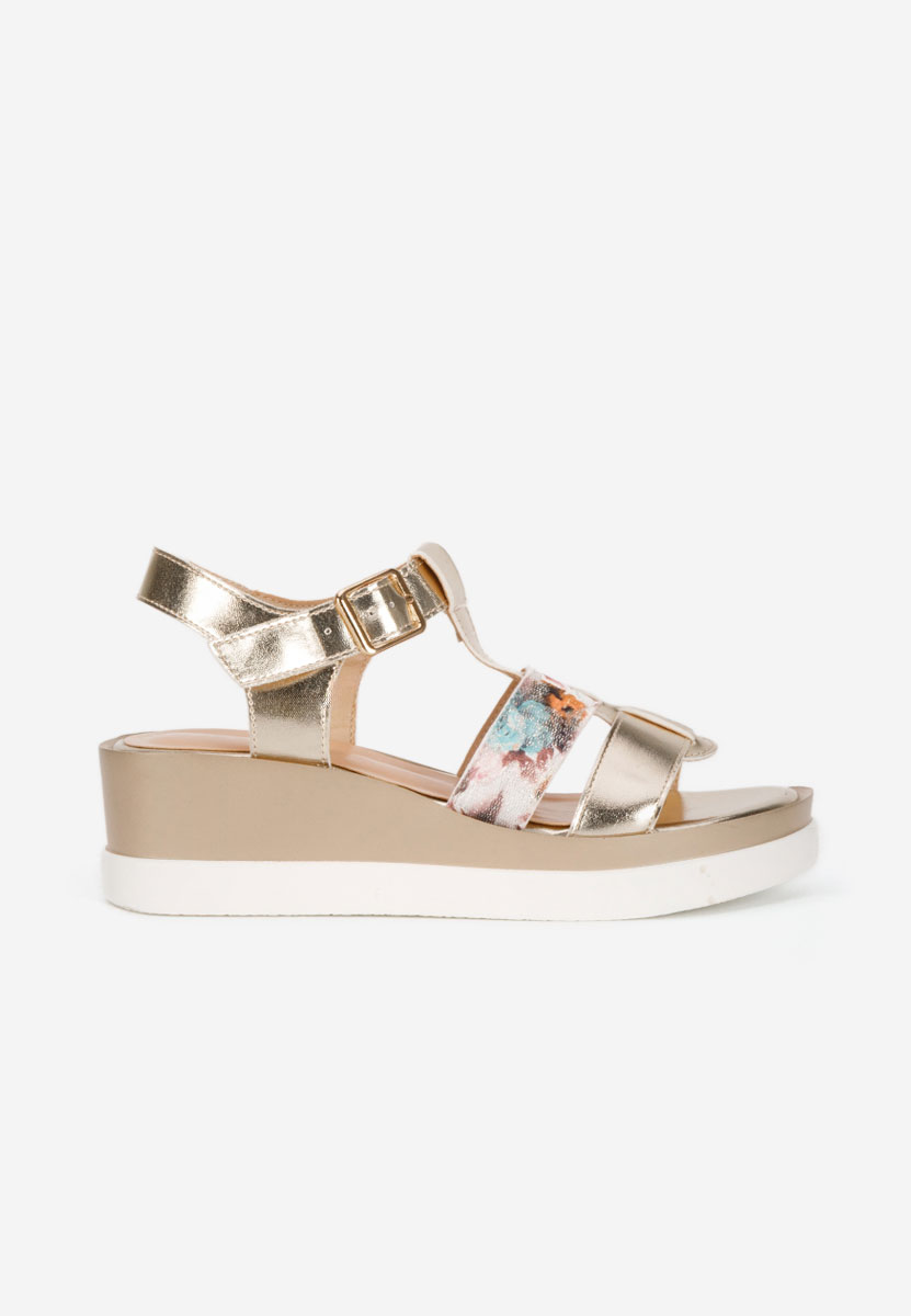 Sandali con zeppa Anastasis oro