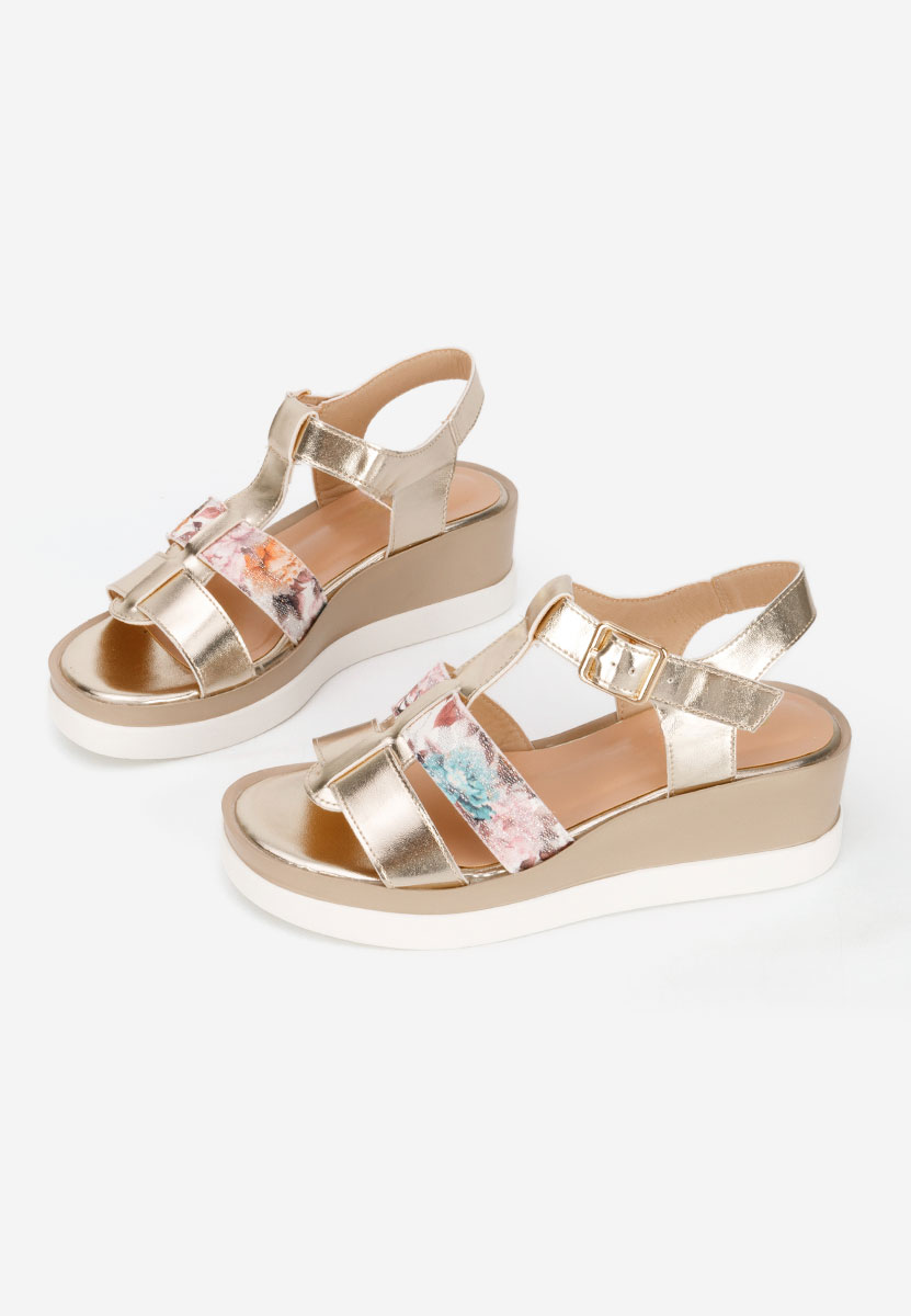 Sandali con zeppa Anastasis oro