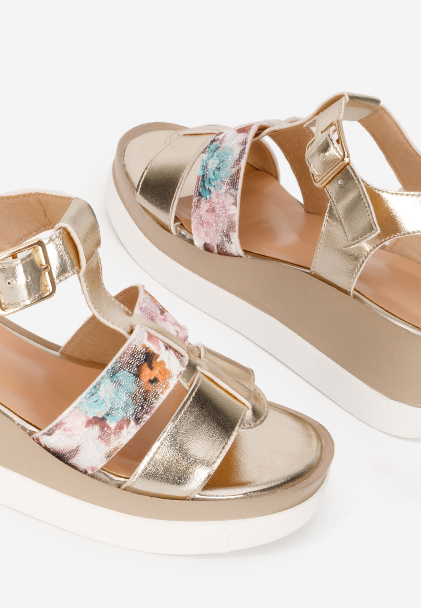 Sandali con zeppa Anastasis oro