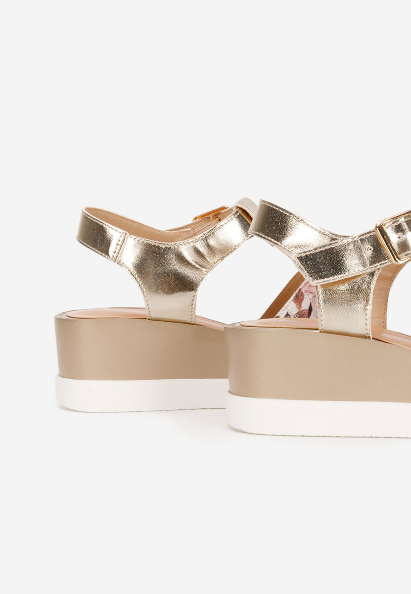 Sandali con zeppa Anastasis oro