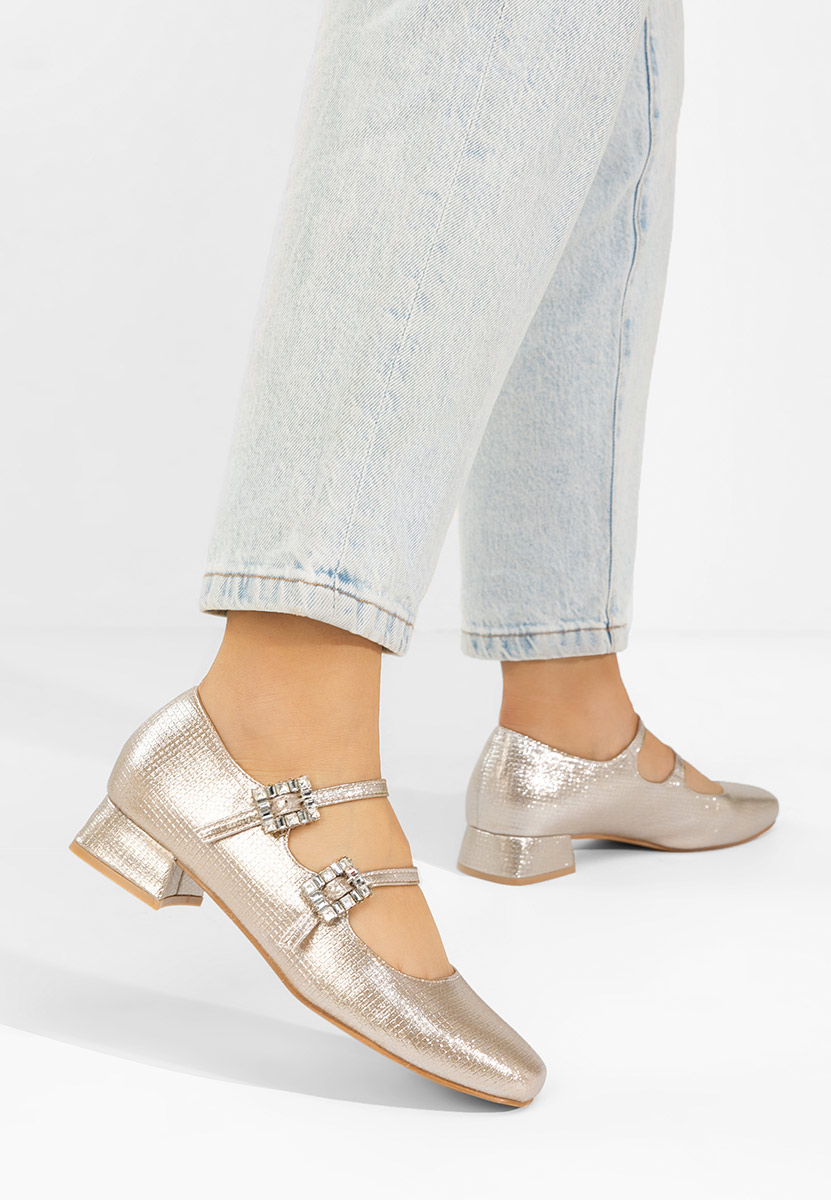 Décolleté tacco basso Hrida oro