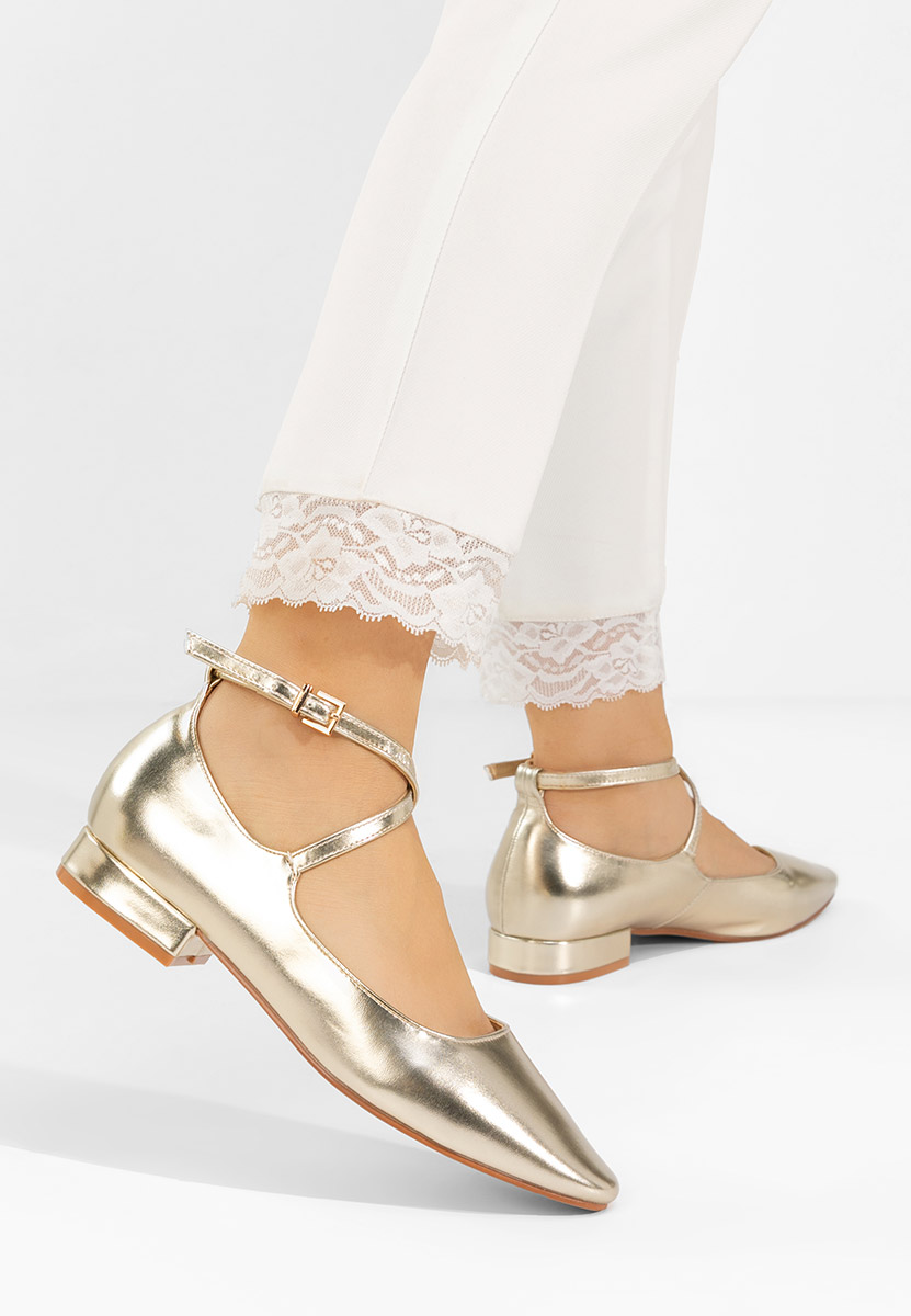 Décolleté tacco basso Hurania oro