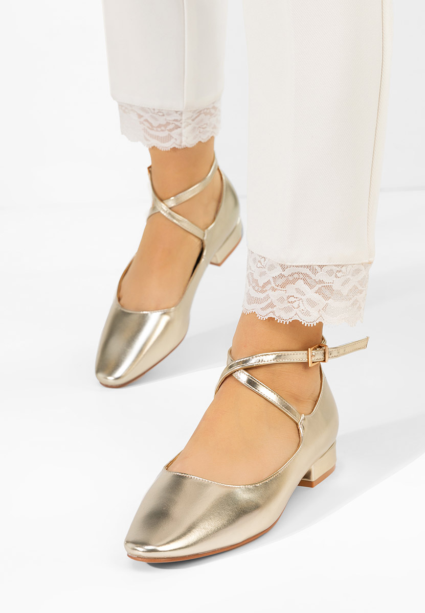 Décolleté tacco basso Hurania oro