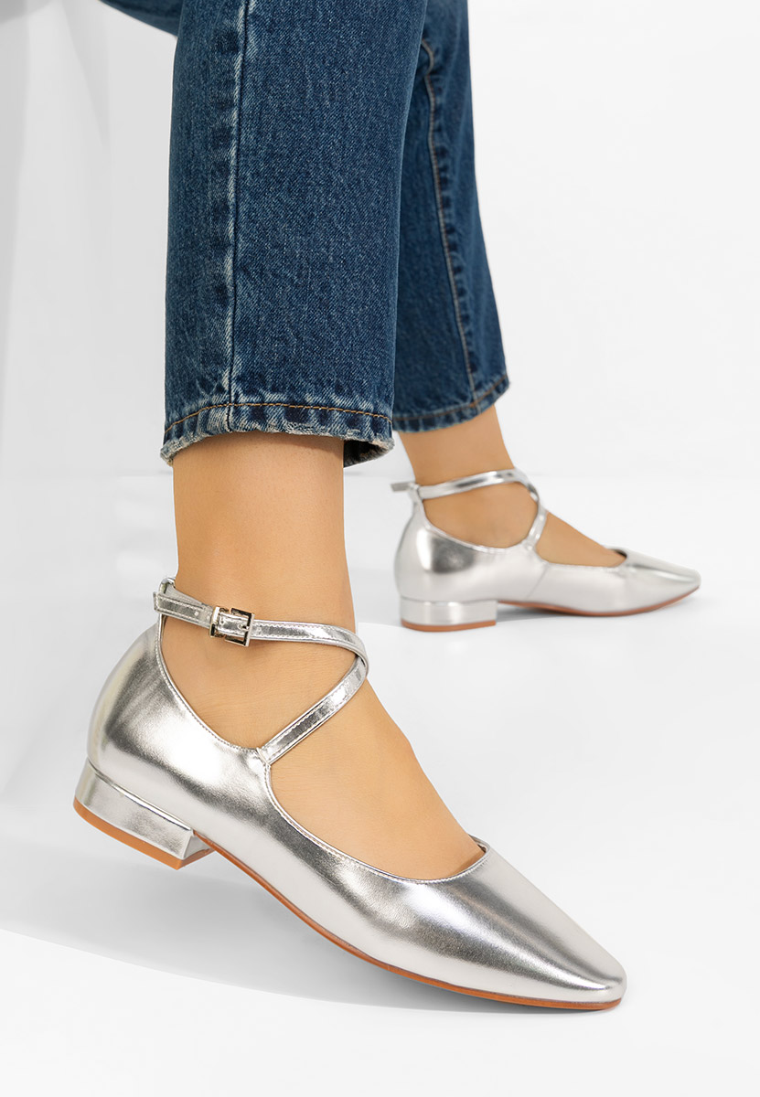 Décolleté tacco basso Hurania argento