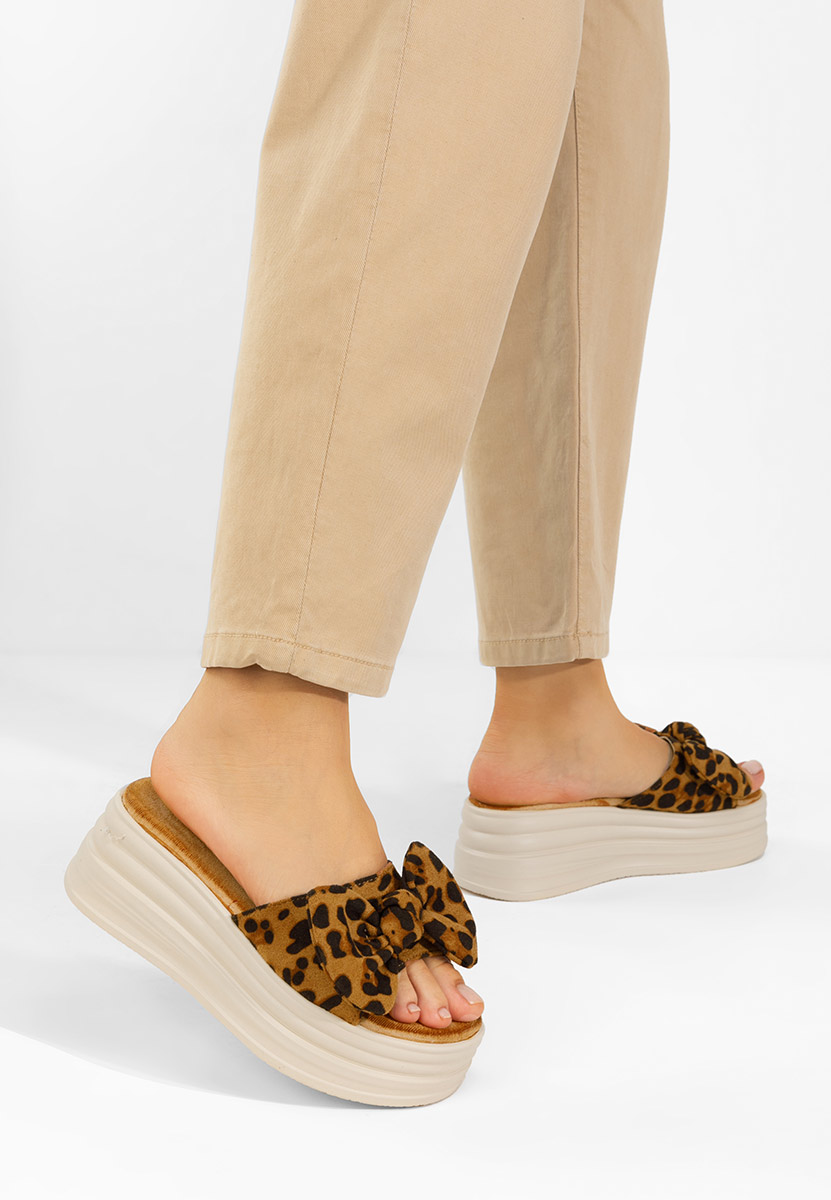 Ciabatte platform Elarya leopardi