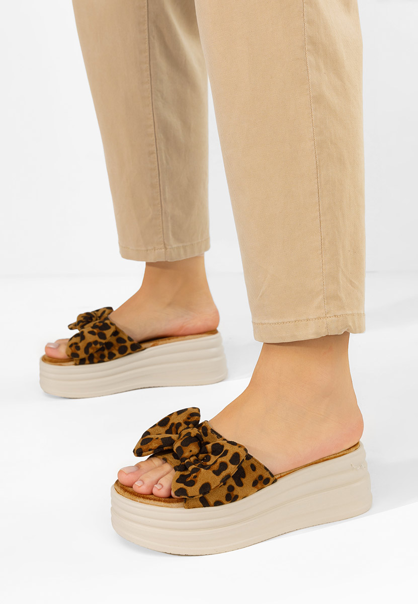 Ciabatte platform Elarya leopardi