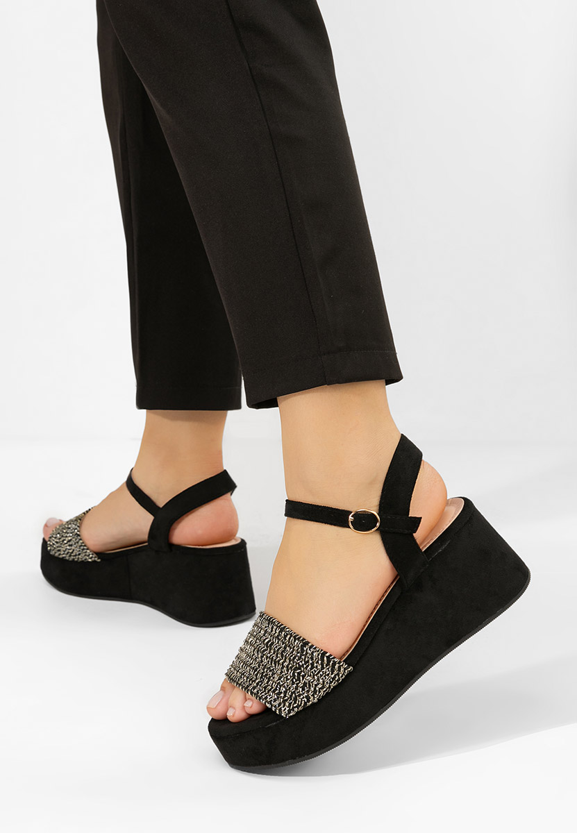 Sandali platform Yvania nero