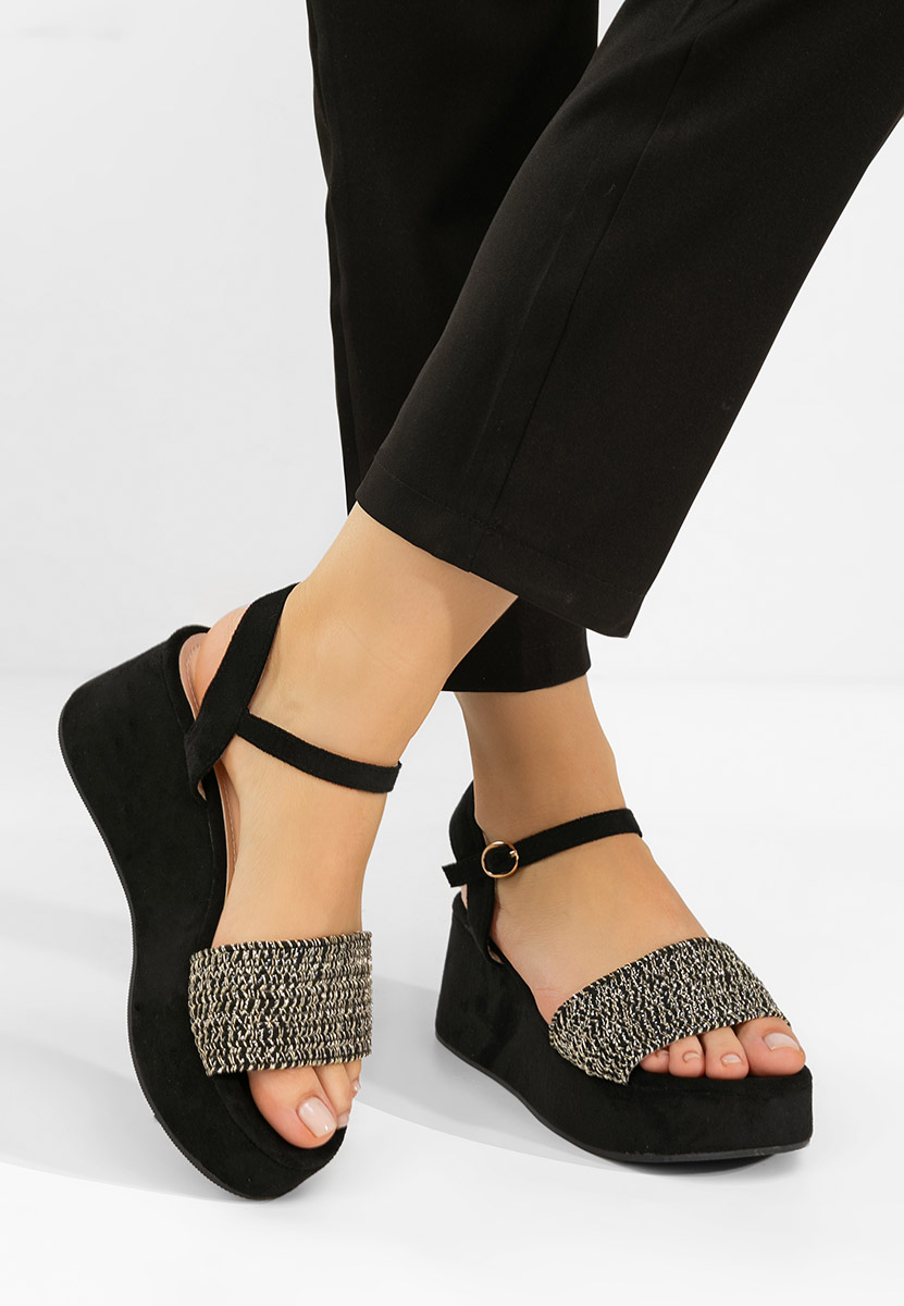 Sandali platform Yvania nero