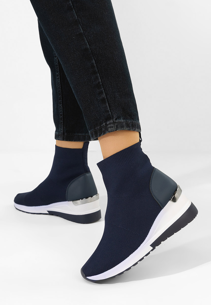 Sneakers donna alte tipo calzino Jessina blu marine