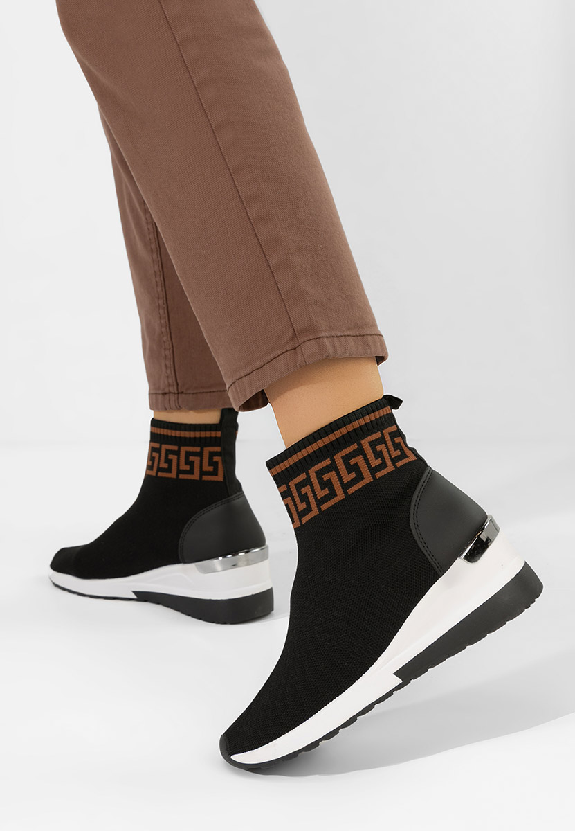 Sneakers donna alte tipo calzino Ofelina nero