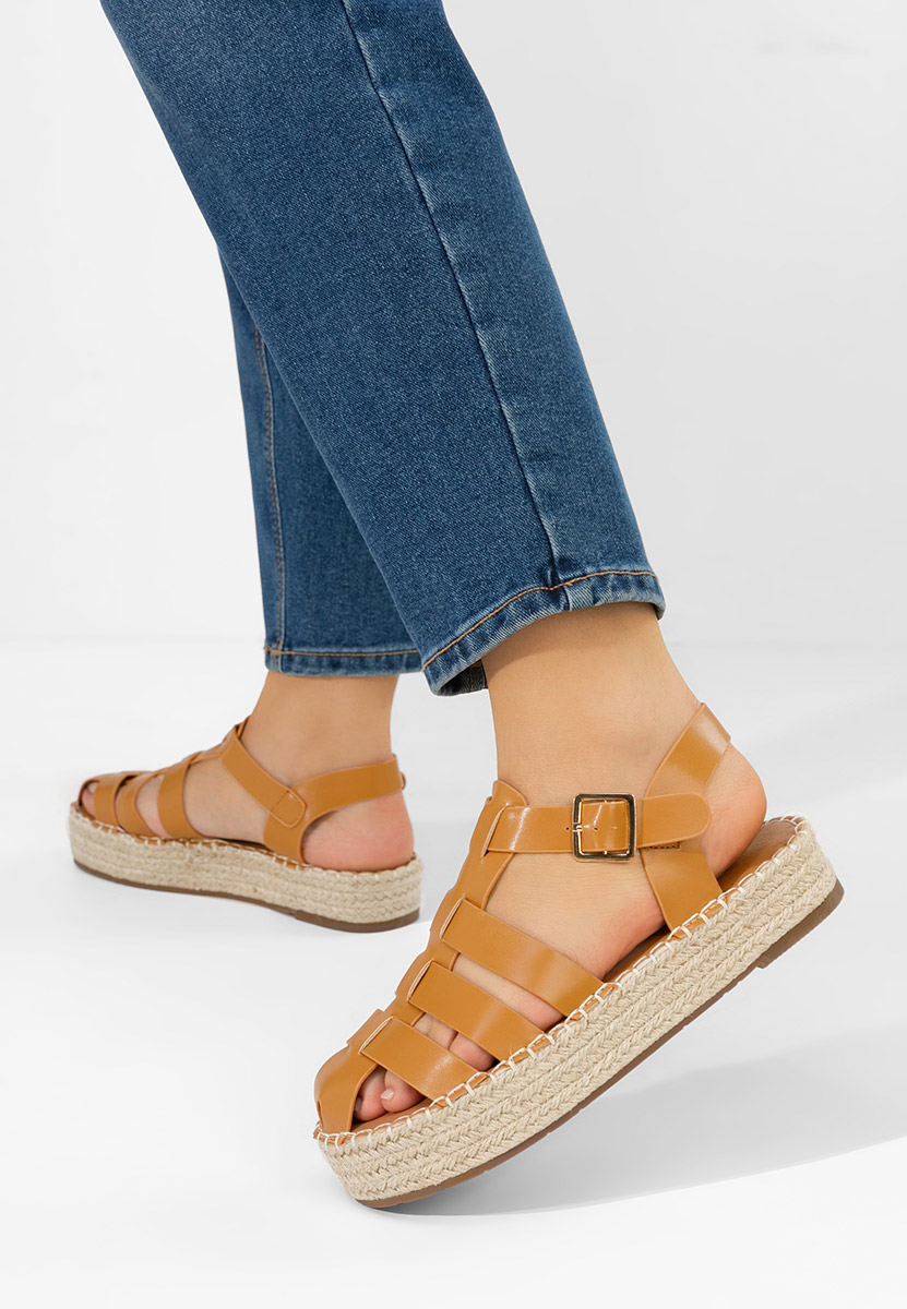 Sandali platform Reliama camel