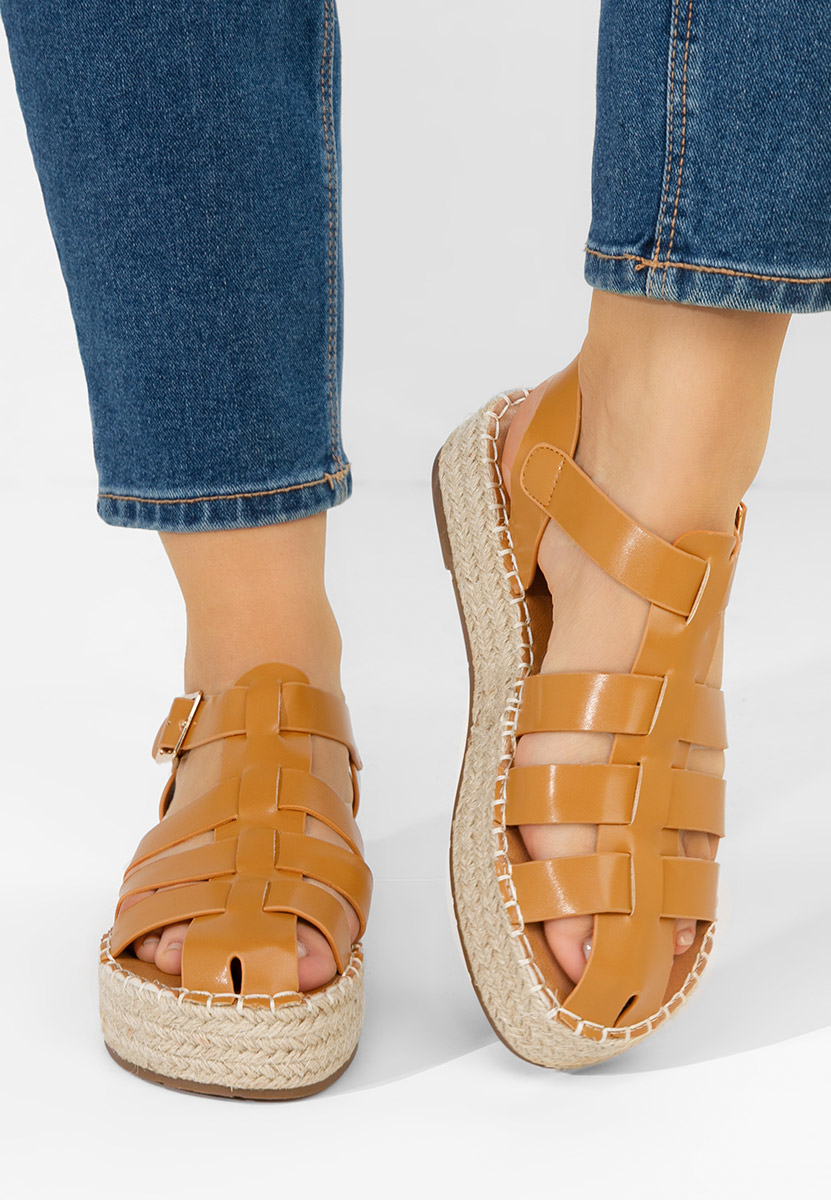 Sandali platform Reliama camel