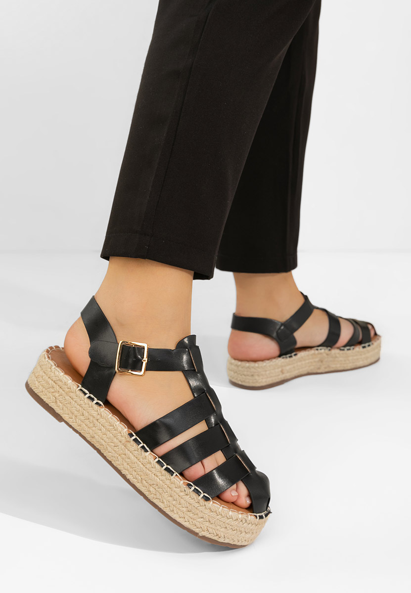 Sandali platform Reliama nero