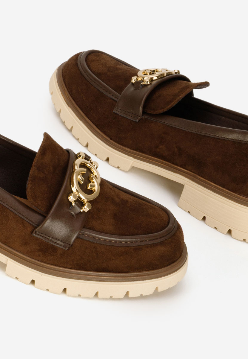Mocassini con plateau Lenisia marrone