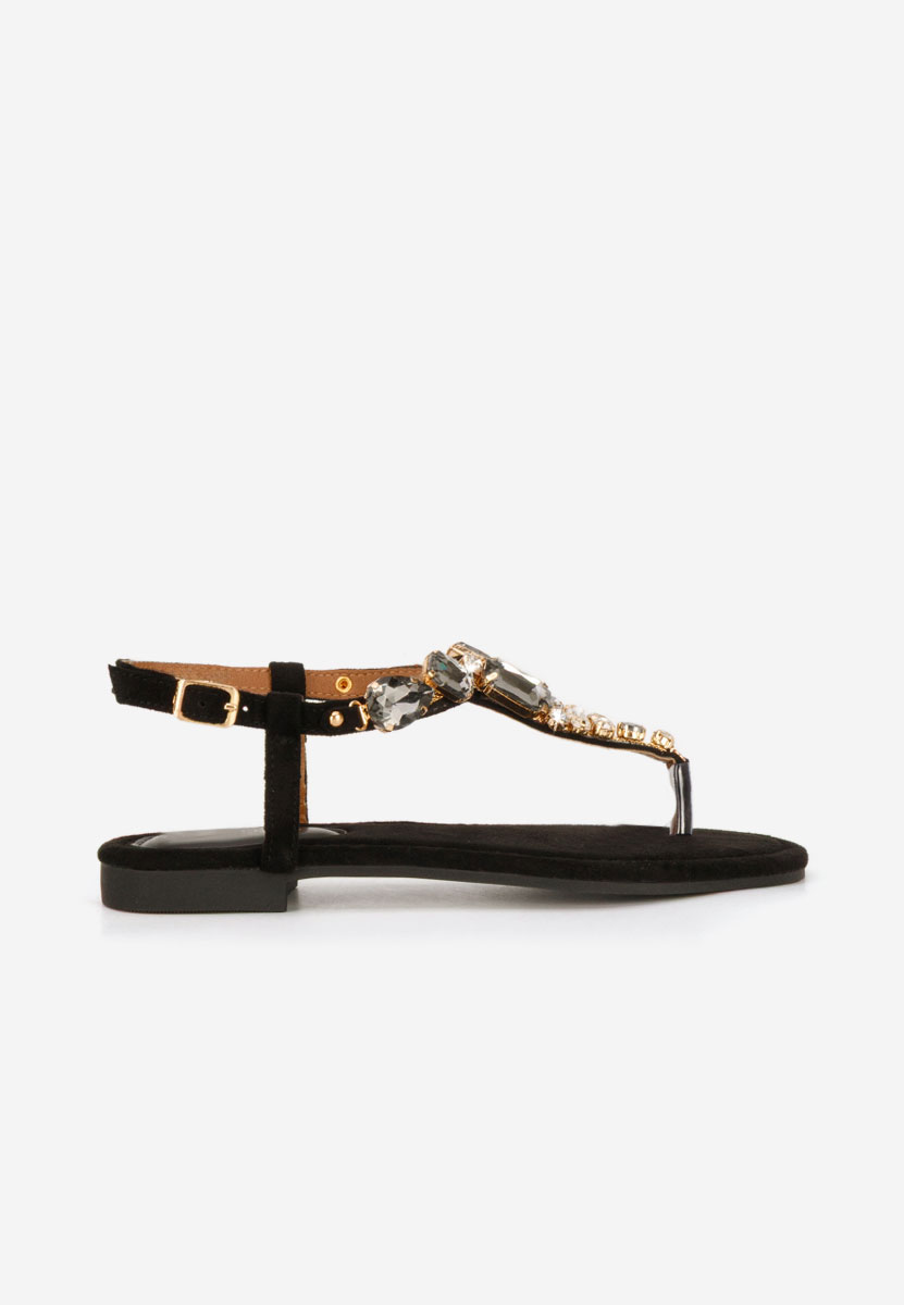 Sandali gioiello bassi Kristelia nero