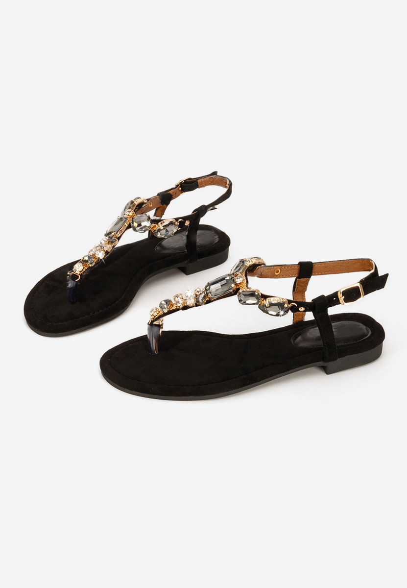 Sandali gioiello bassi Kristelia nero