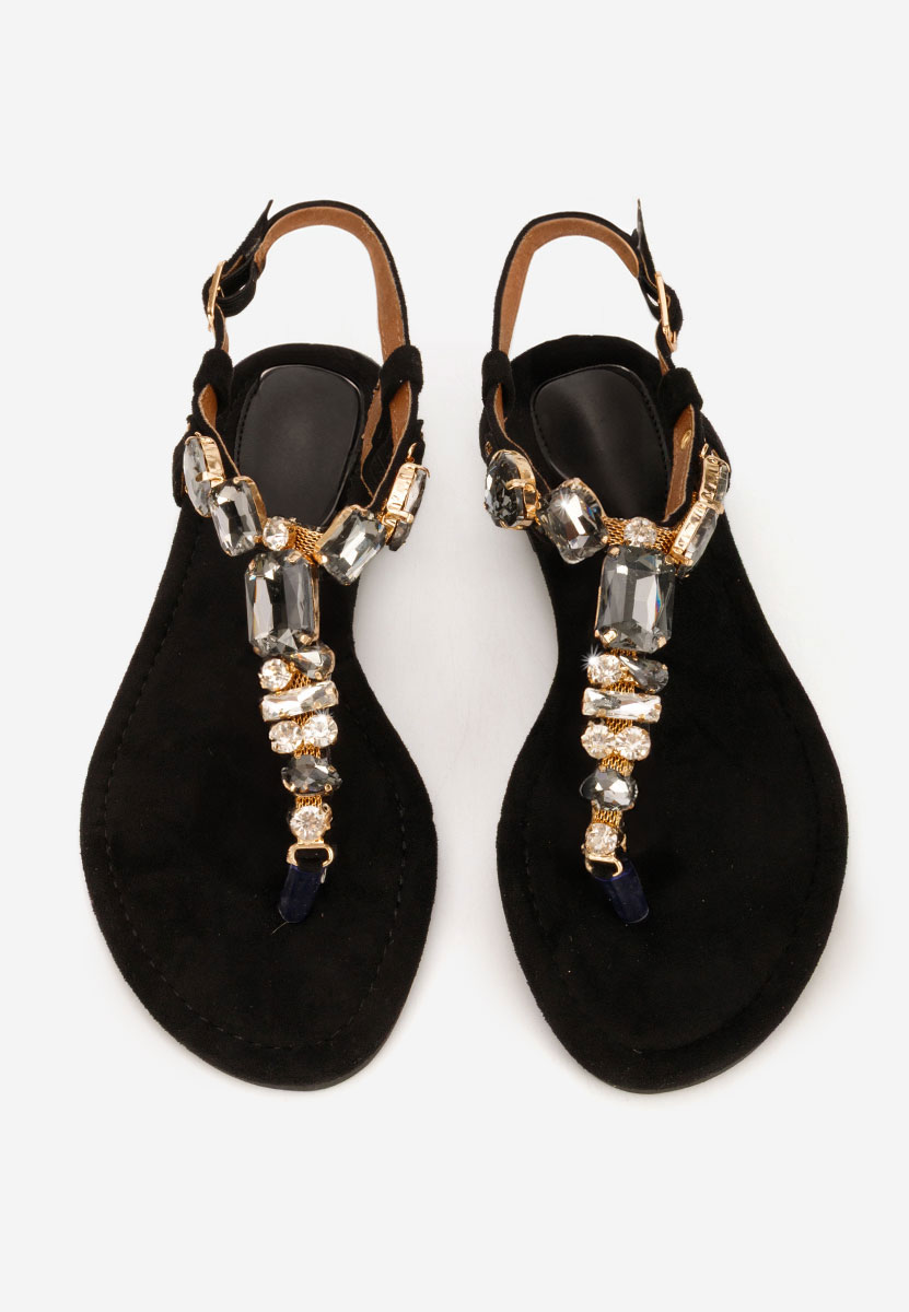 Sandali gioiello bassi Kristelia nero