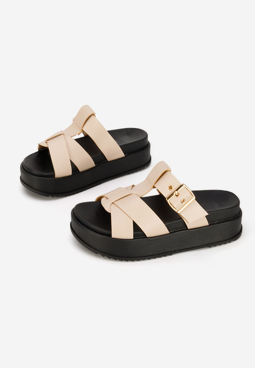 Ciabatte platform Inaria beige