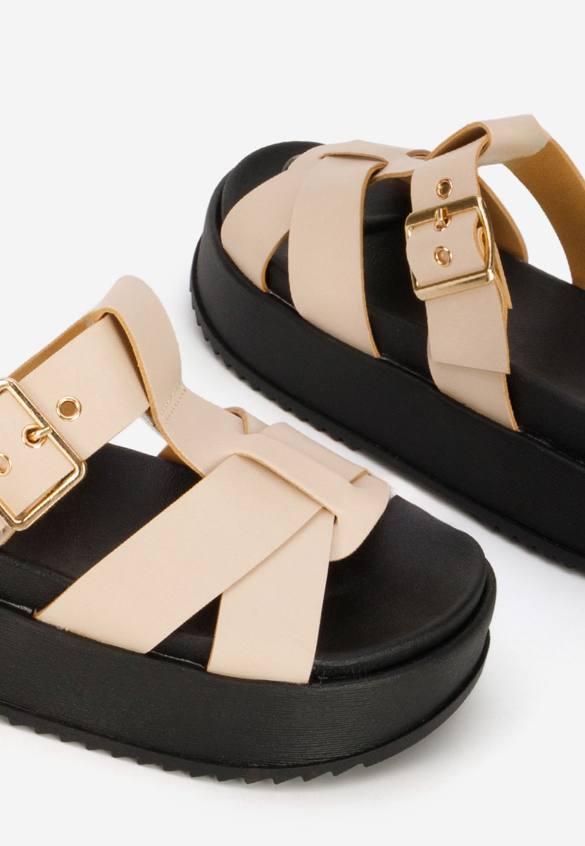 Ciabatte platform Inaria beige