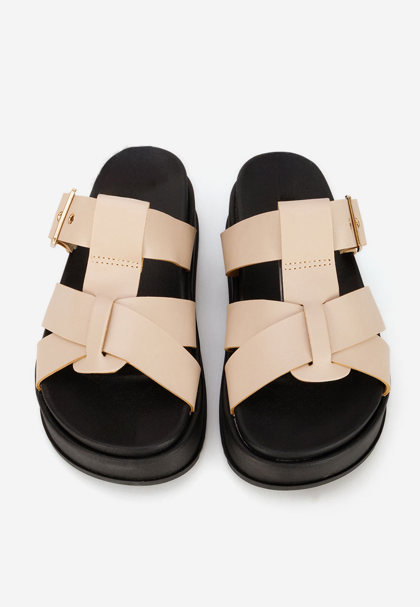 Ciabatte platform Inaria beige