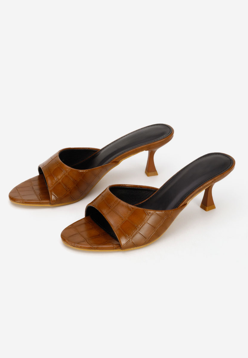 Ciabatte con tacco Iuliania camel