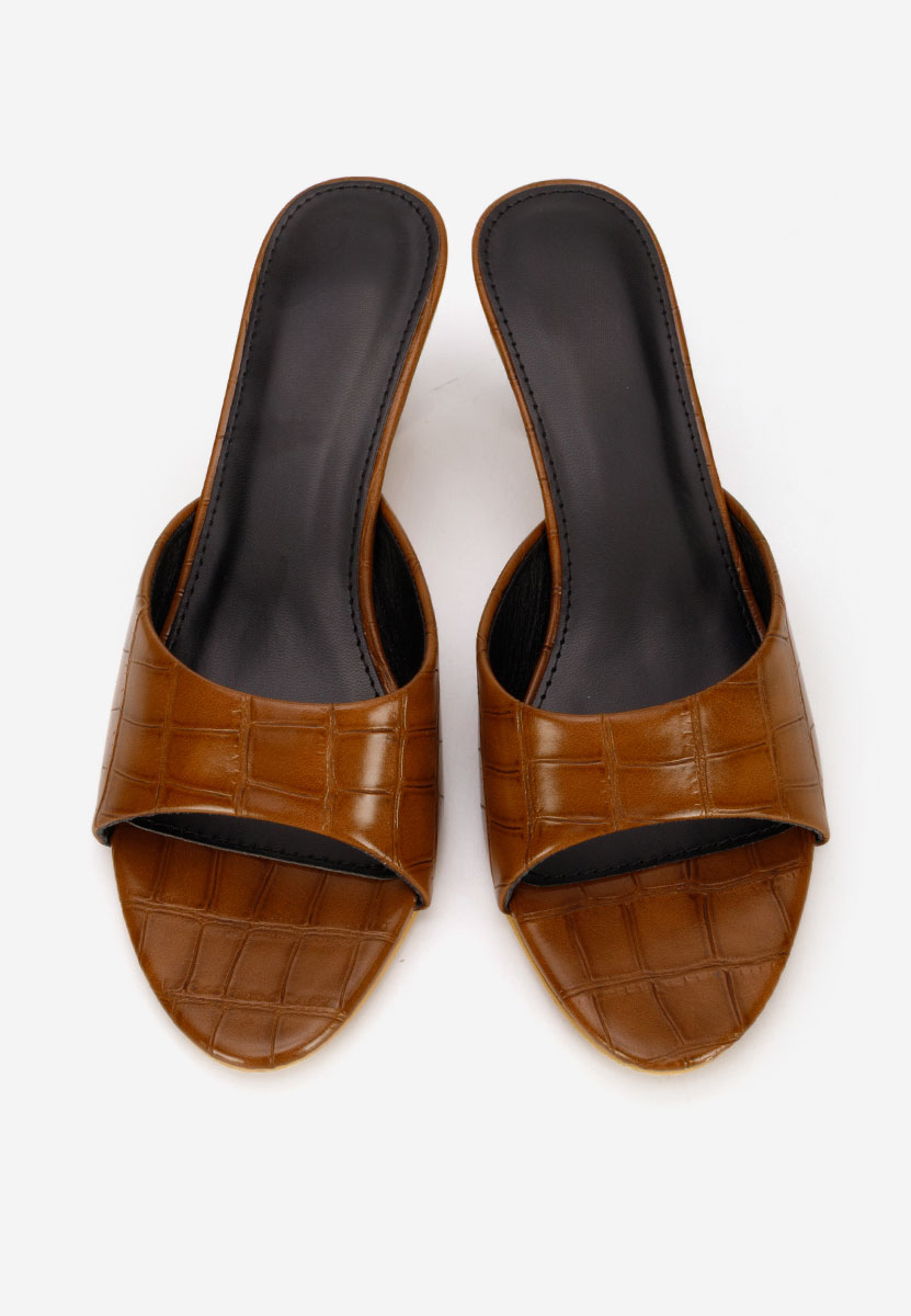 Ciabatte con tacco Iuliania camel