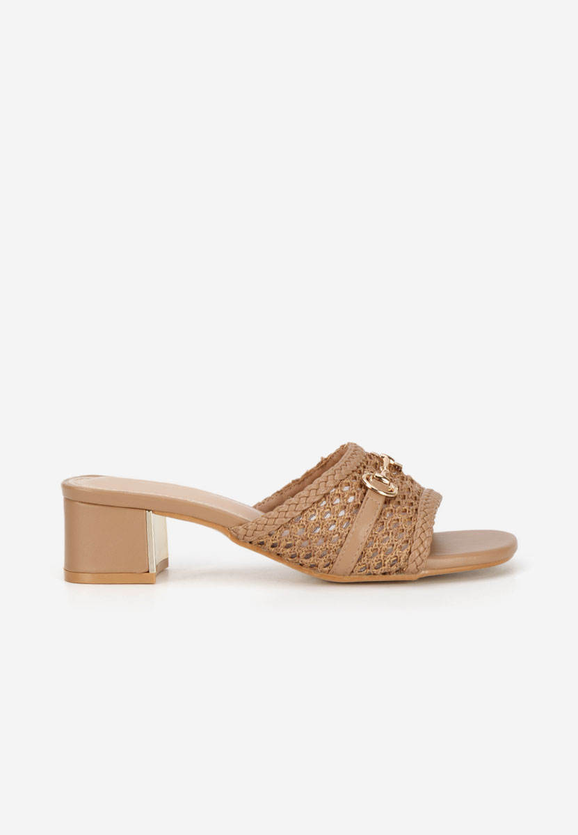 Ciabatte con tacco Giustinia camel