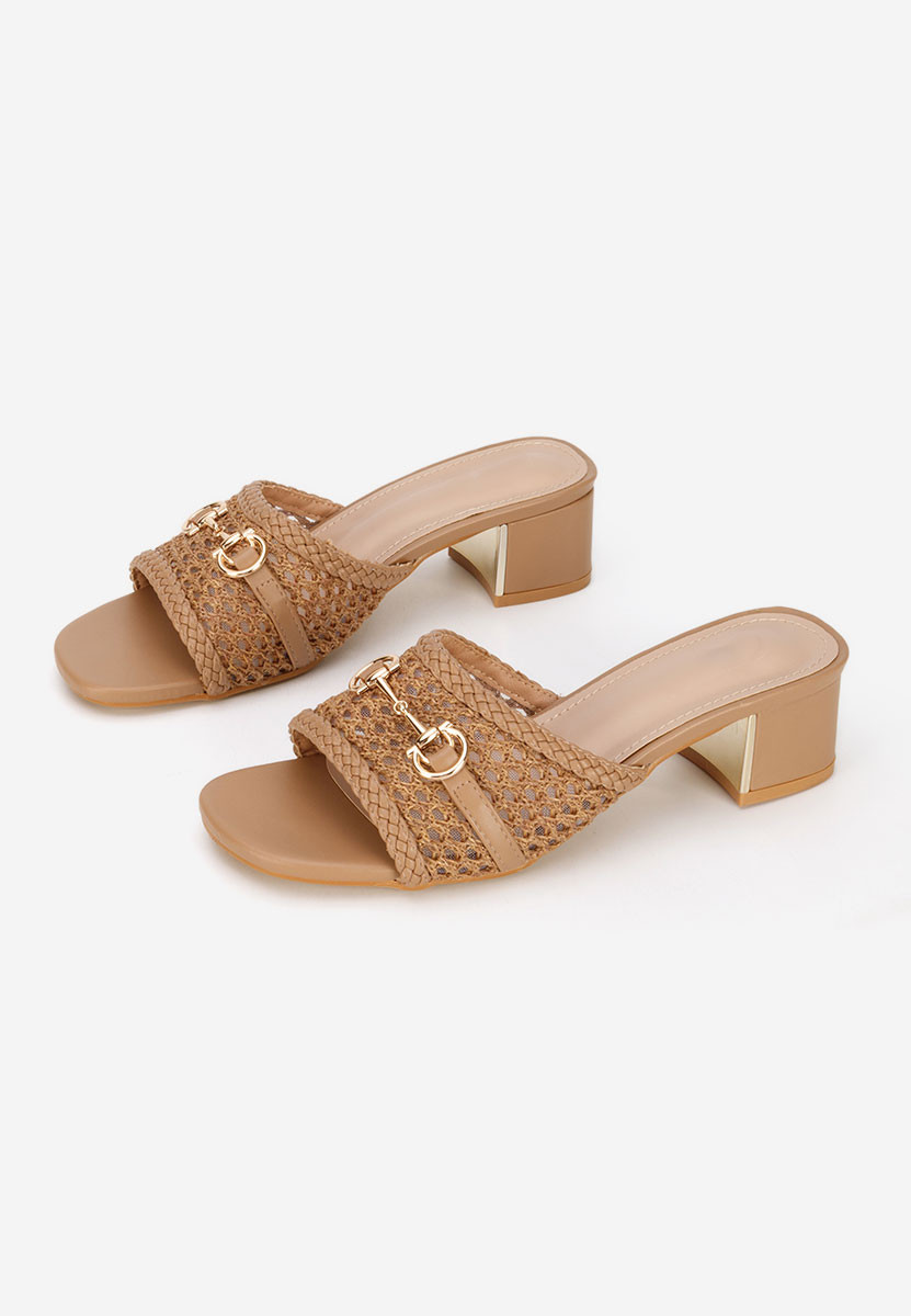 Ciabatte con tacco Giustinia camel
