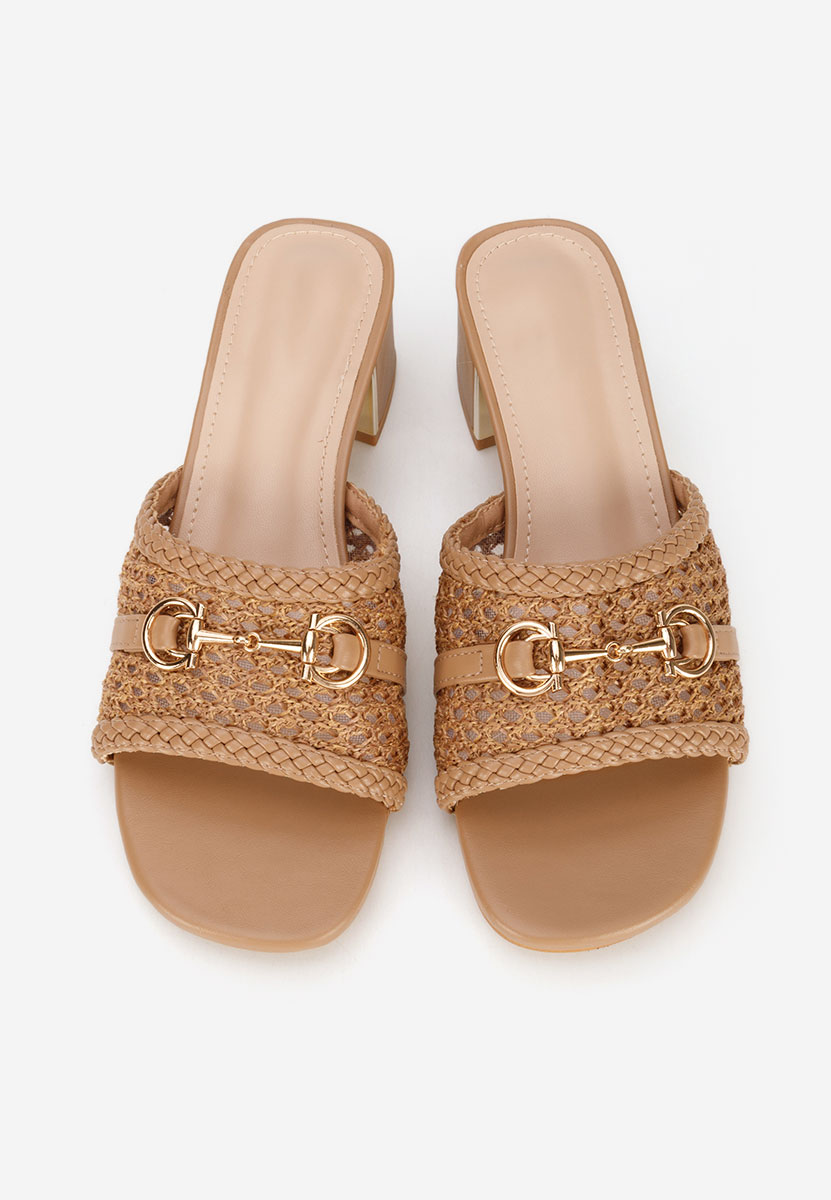 Ciabatte con tacco Giustinia camel