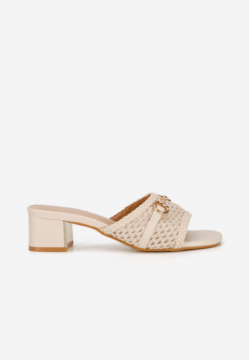 Ciabatte con tacco Giustinia beige